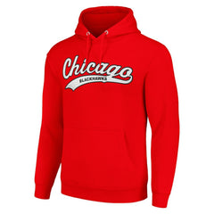 Chicago Blackhawks Starter Tailsweep Fleece Tri-Blend Pullover Hoodie Outlet