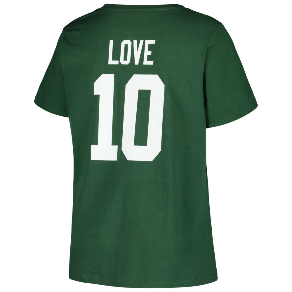 Green Bay Packers Fanatics Jordan Love  Women's Plus Size Name & Number V-Neck T-Shirt