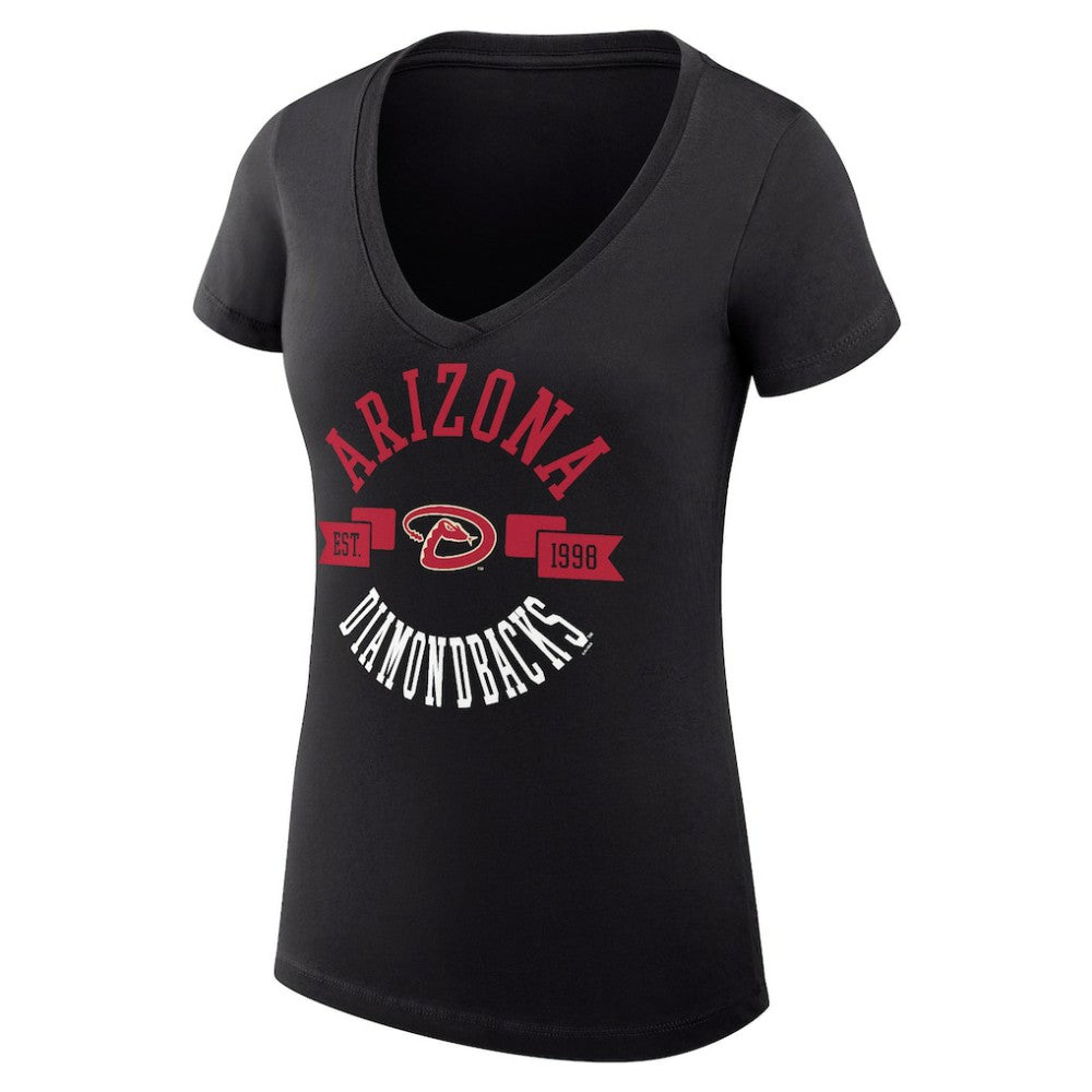 Arizona Diamondbacks G-III 4Her by Carl Banks Women's Super-Slim Fit Lightweight City Graphic V-Neck T-Shirt | MLB On Sale