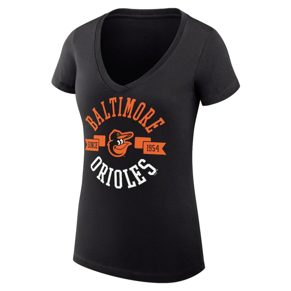 Baltimore Orioles G-III 4Her by Carl Banks Women's Super-Slim Fit Lightweight City Graphic V-Neck T-Shirt | MLB US