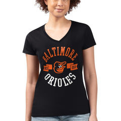 Baltimore Orioles G-III 4Her by Carl Banks Women's Super-Slim Fit Lightweight City Graphic V-Neck T-Shirt | MLB US