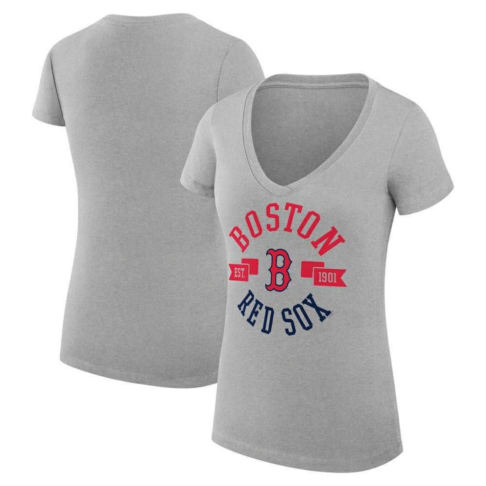 Boston Red Sox G-III 4Her by Carl Banks Women's Super-Slim Fit Lightweight City Graphic V-Neck T-Shirt | MLB Near me