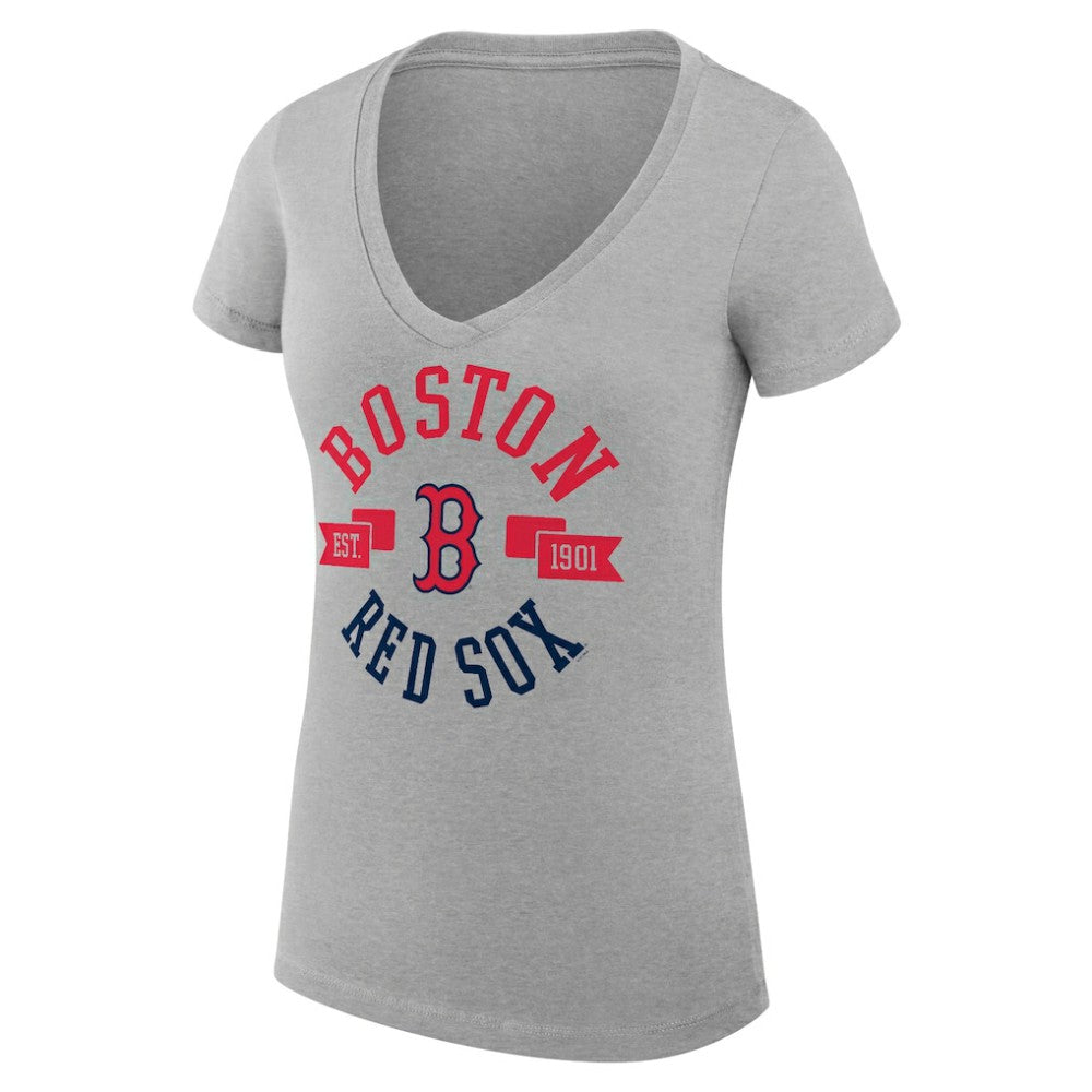 Boston Red Sox G-III 4Her by Carl Banks Women's Super-Slim Fit Lightweight City Graphic V-Neck T-Shirt | MLB Near me