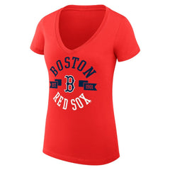 Boston Red Sox G-III 4Her by Carl Banks Women's Super-Slim Fit Lightweight City Graphic V-Neck T-Shirt | MLB Online
