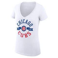 Chicago Cubs G-III 4Her by Carl Banks Women's Super-Slim Fit Lightweight City Graphic V-Neck T-Shirt | MLB US