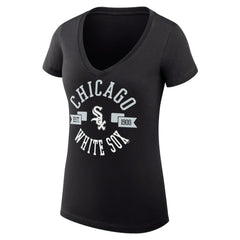 Chicago White Sox G-III 4Her by Carl Banks Women's Super-Slim Fit Lightweight City Graphic V-Neck T-Shirt | MLB Shop