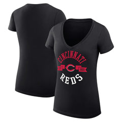 Cincinnati Reds G-III 4Her by Carl Banks Women's Super-Slim Fit Lightweight City Graphic V-Neck T-Shirt | MLB On Sale