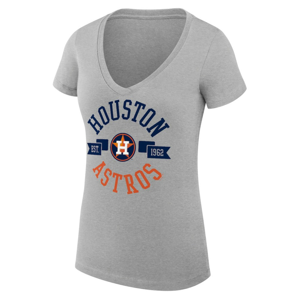 Houston Astros G-III 4Her by Carl Banks Women's Super-Slim Fit Lightweight City Graphic V-Neck T-Shirt | MLB Shop