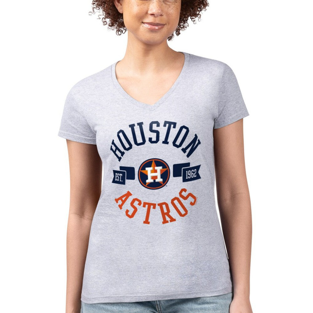 Houston Astros G-III 4Her by Carl Banks Women's Super-Slim Fit Lightweight City Graphic V-Neck T-Shirt | MLB Shop