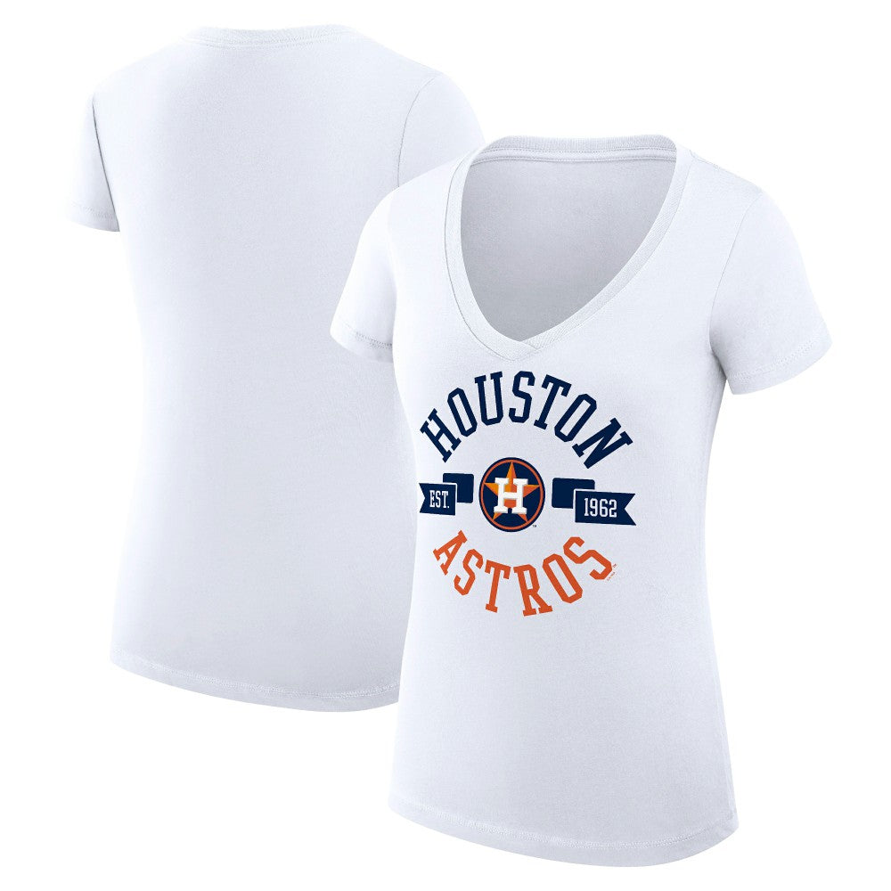 Houston Astros G-III 4Her by Carl Banks Women's Super-Slim Fit Lightweight City Graphic V-Neck T-Shirt | MLB Shop