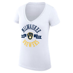 Milwaukee Brewers G-III 4Her by Carl Banks Women's Super-Slim Fit Lightweight City Graphic V-Neck T-Shirt | MLB Online