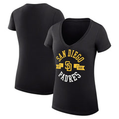 San Diego Padres G-III 4Her by Carl Banks Women's Super-Slim Fit Lightweight City Graphic V-Neck T-Shirt | MLB Discount