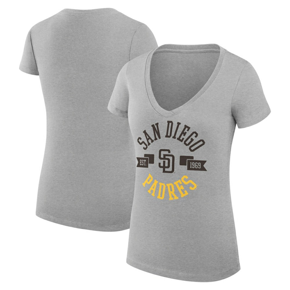 San Diego Padres G-III 4Her by Carl Banks Women's Super-Slim Fit Lightweight City Graphic V-Neck T-Shirt | MLB US