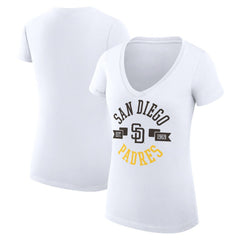 San Diego Padres G-III 4Her by Carl Banks Women's Super-Slim Fit Lightweight City Graphic V-Neck T-Shirt | MLB Online