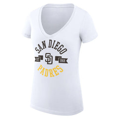 San Diego Padres G-III 4Her by Carl Banks Women's Super-Slim Fit Lightweight City Graphic V-Neck T-Shirt | MLB Online