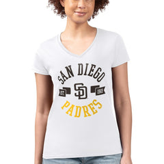 San Diego Padres G-III 4Her by Carl Banks Women's Super-Slim Fit Lightweight City Graphic V-Neck T-Shirt | MLB Online