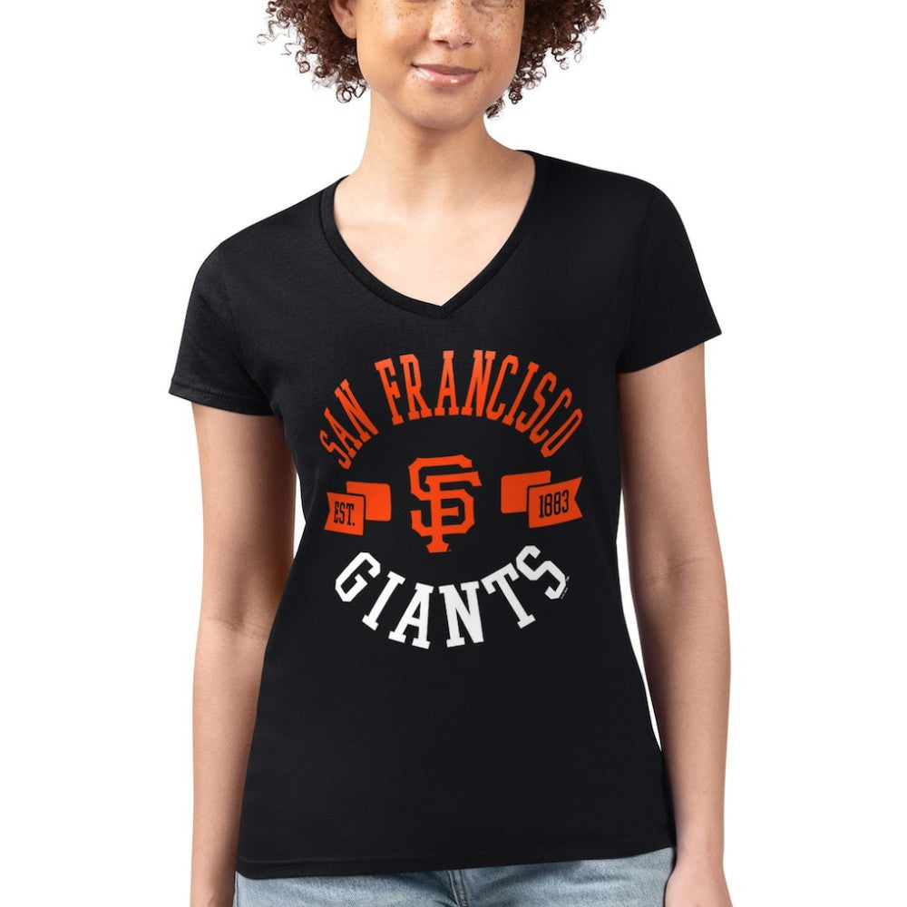San Francisco Giants G-III 4Her by Carl Banks Women's Super-Slim Fit Lightweight City Graphic V-Neck T-Shirt | MLB For sale