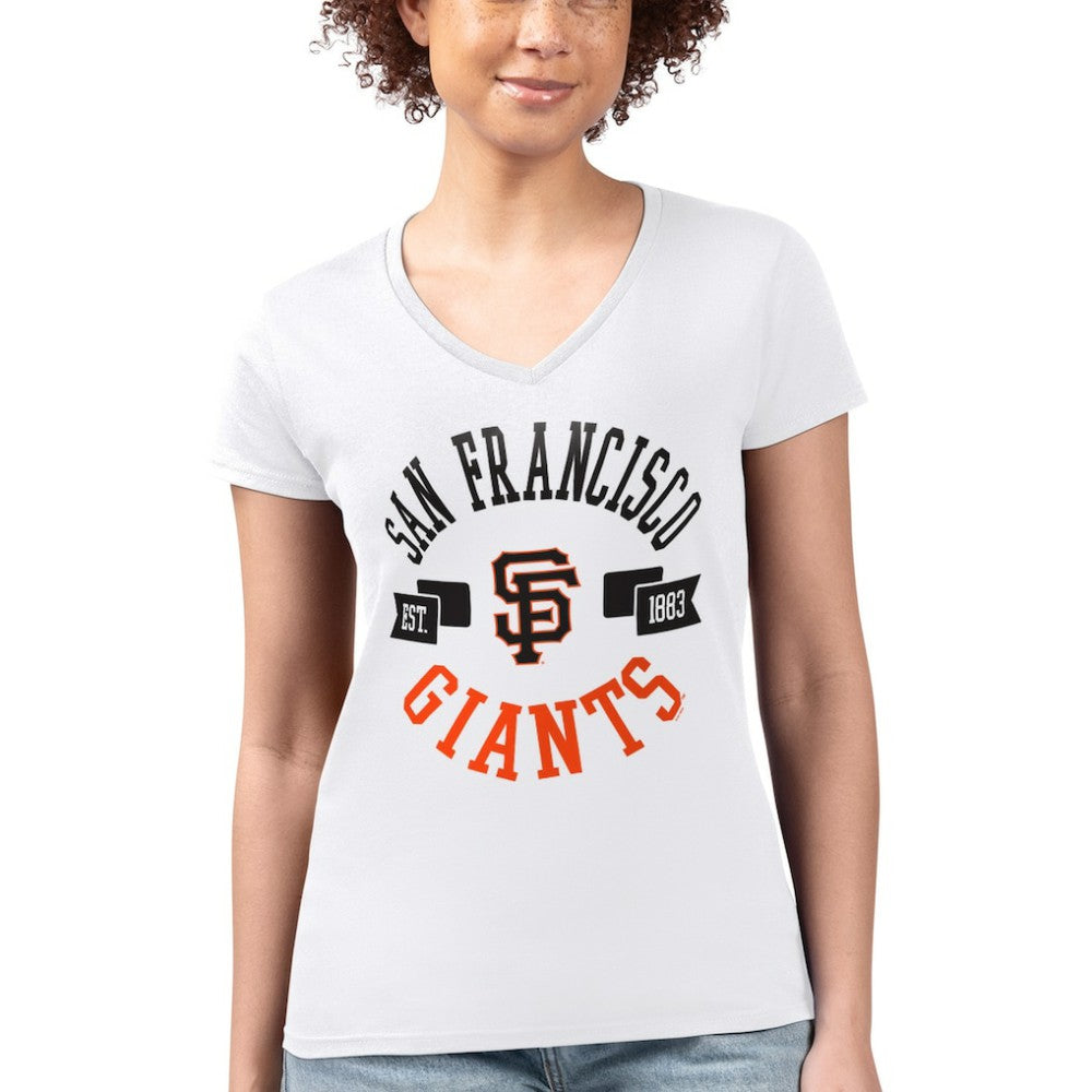 San Francisco Giants G-III 4Her by Carl Banks Women's Super-Slim Fit Lightweight City Graphic V-Neck T-Shirt | MLB Near me