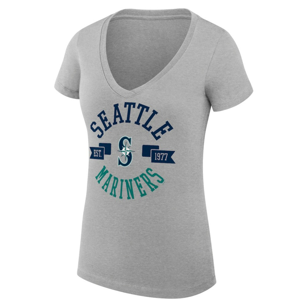 Seattle Mariners G-III 4Her by Carl Banks Women's Super-Slim Fit Lightweight City Graphic V-Neck T-Shirt | MLB Near me
