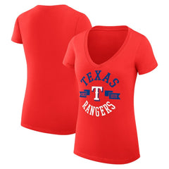 Texas Rangers G-III 4Her by Carl Banks Women's Super-Slim Fit Lightweight City Graphic V-Neck T-Shirt | MLB US