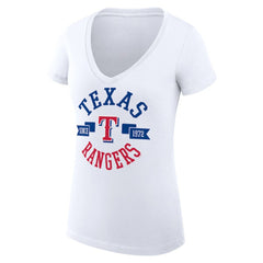 Texas Rangers G-III 4Her by Carl Banks Women's Super-Slim Fit Lightweight City Graphic V-Neck T-Shirt | MLB US