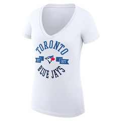 Toronto Blue Jays G-III 4Her by Carl Banks Women's Super-Slim Fit Lightweight City Graphic V-Neck T-Shirt | MLB Online