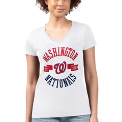 Washington Nationals G-III 4Her by Carl Banks Women's Super-Slim Fit Lightweight City Graphic V-Neck T-Shirt | MLB Online