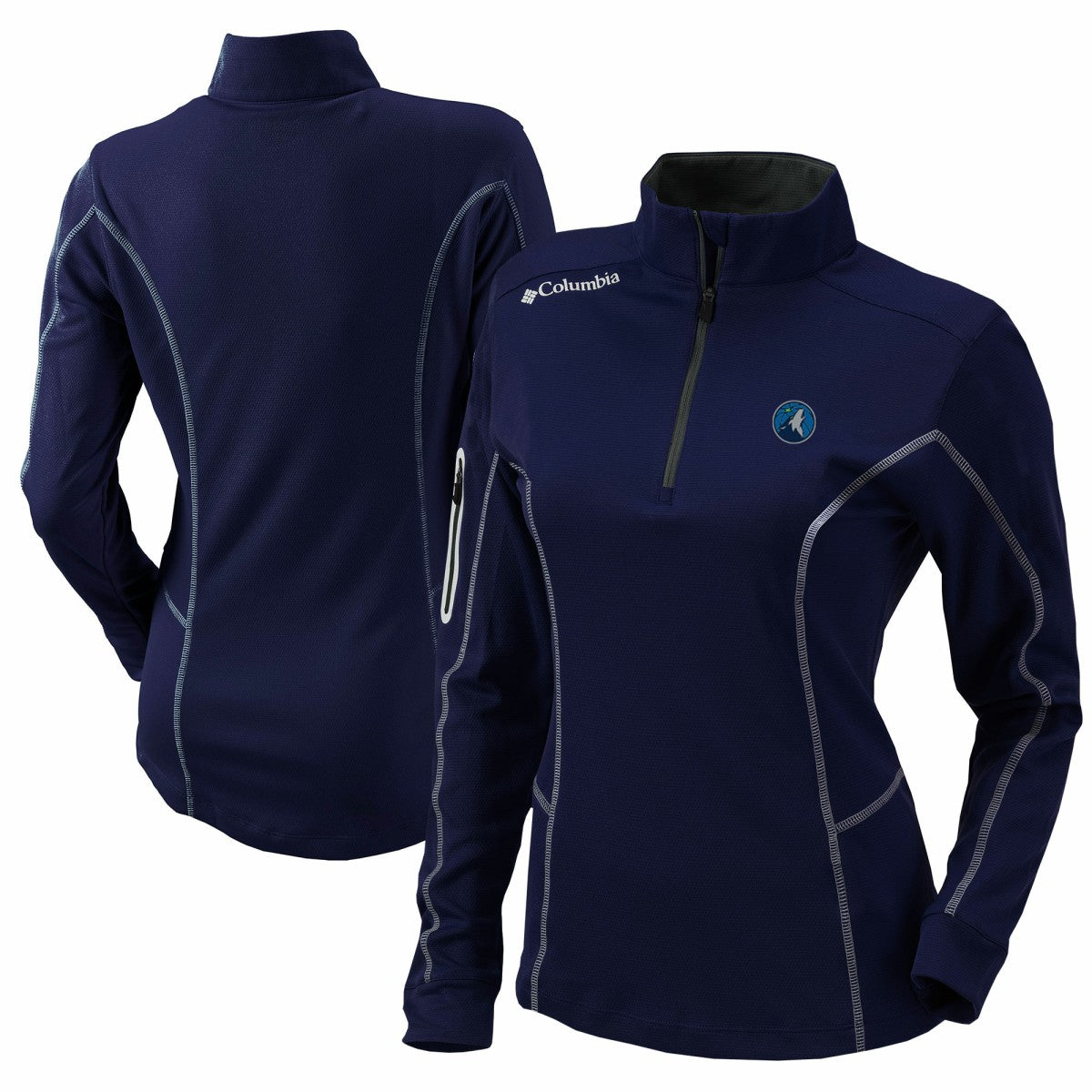 Minnesota Timberwolves Women's Omni-Wick Shotgun Quarter-Zip Pullover Top New