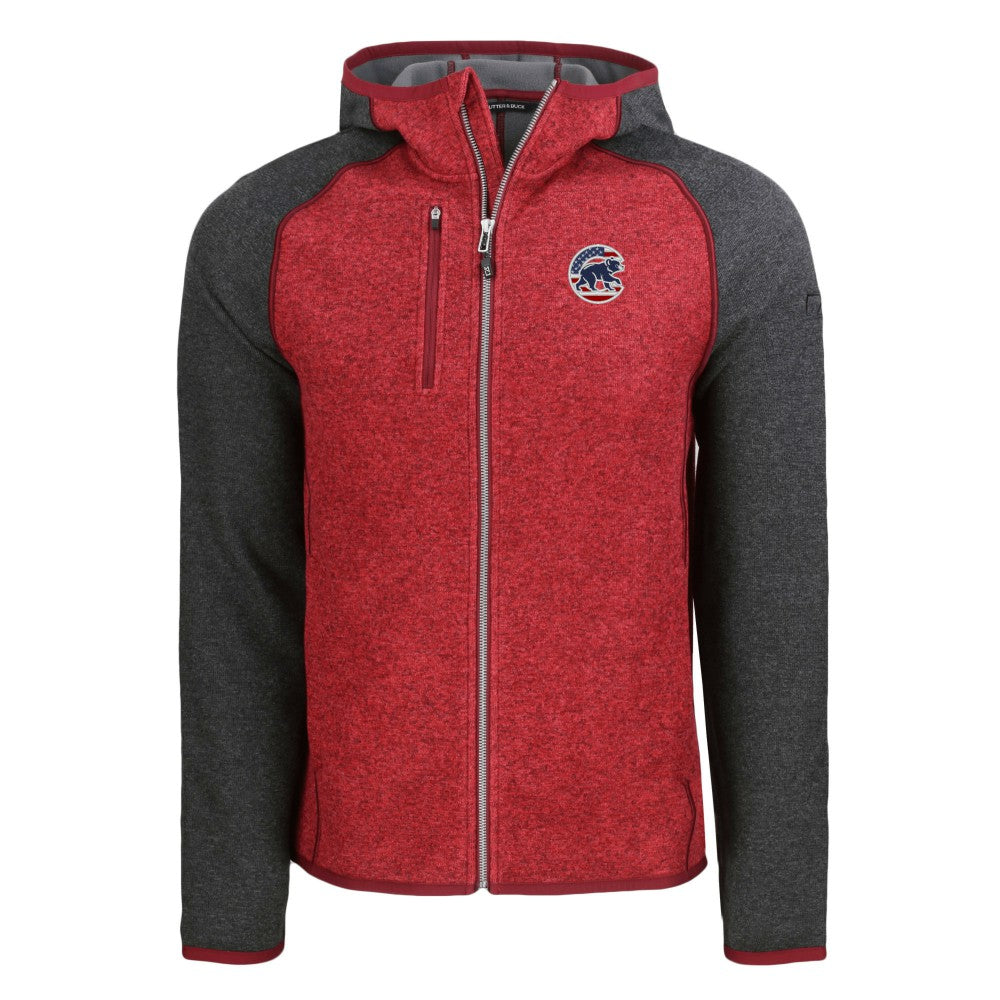 Chicago Cubs Cutter & Buck Stars & Stripes Mainsail Sweater-Knit Full-Zip Hoodie | MLB Sale