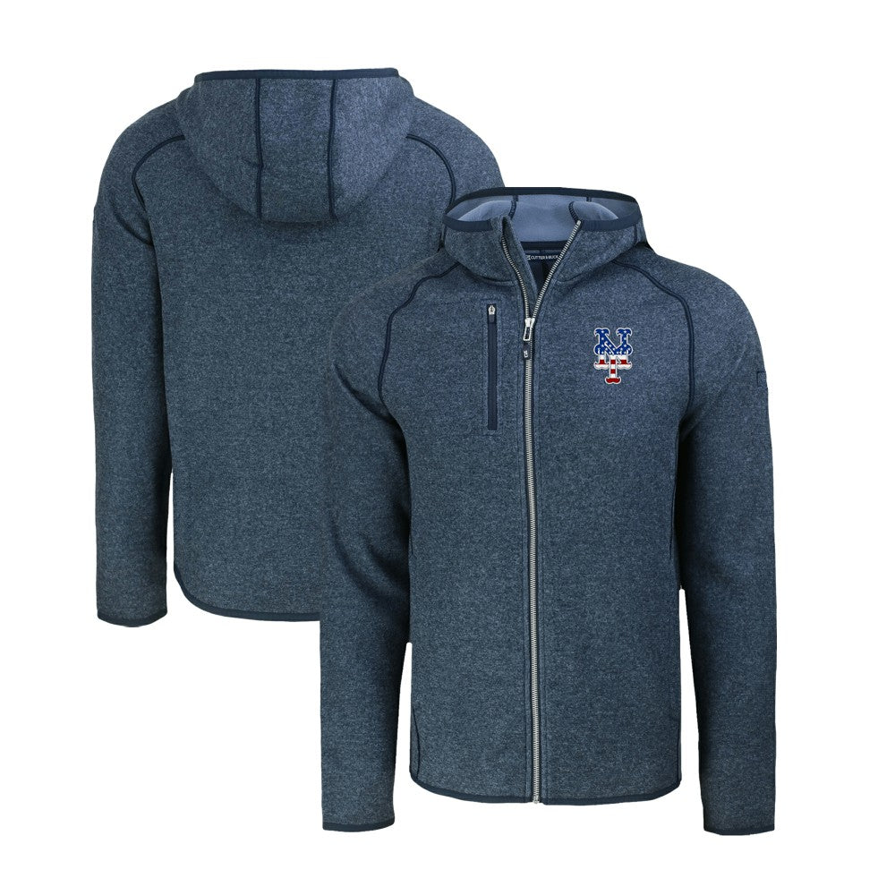 New York Mets Cutter & Buck Stars & Stripes Mainsail Sweater-Knit Full-Zip Hoodie | MLB Near me