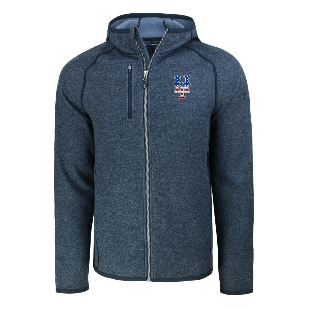New York Mets Cutter & Buck Stars & Stripes Mainsail Sweater-Knit Full-Zip Hoodie | MLB Near me
