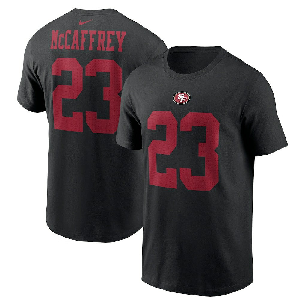 San Francisco 49ers Nike Christian McCaffrey  Player Name & Number T-Shirt