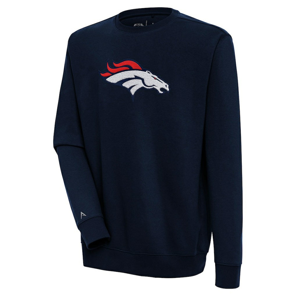 Denver Broncos  Antigua Victory Crewneck Pullover Sweatshirt