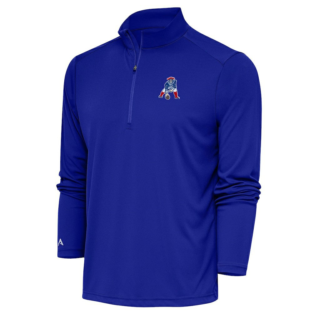 New England Patriots  Adult Throwback Logo Tribute Quarter-Zip Pullover