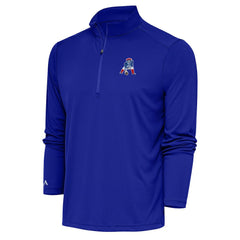 New England Patriots  Adult Throwback Logo Tribute Quarter-Zip Pullover