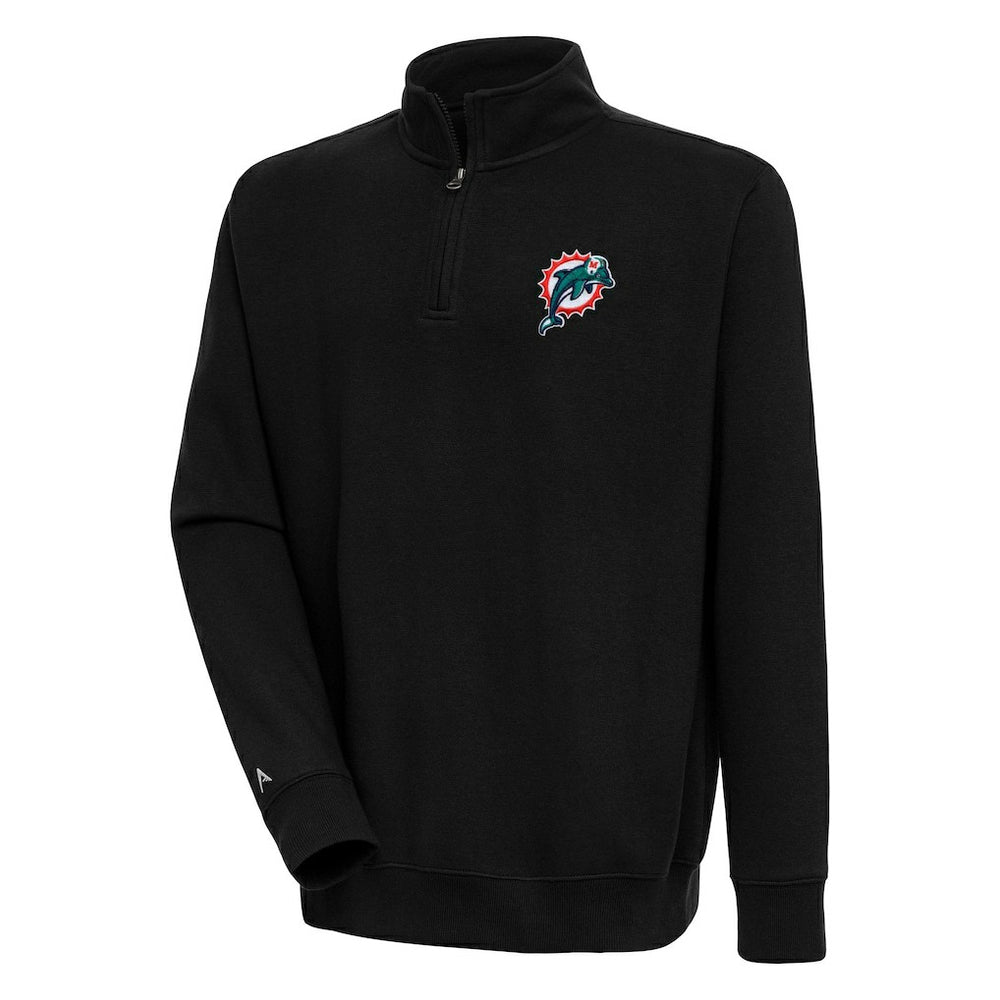 Miami Dolphins  Adult Throwback Logo Victory Quarter-Zip Pullover Top
