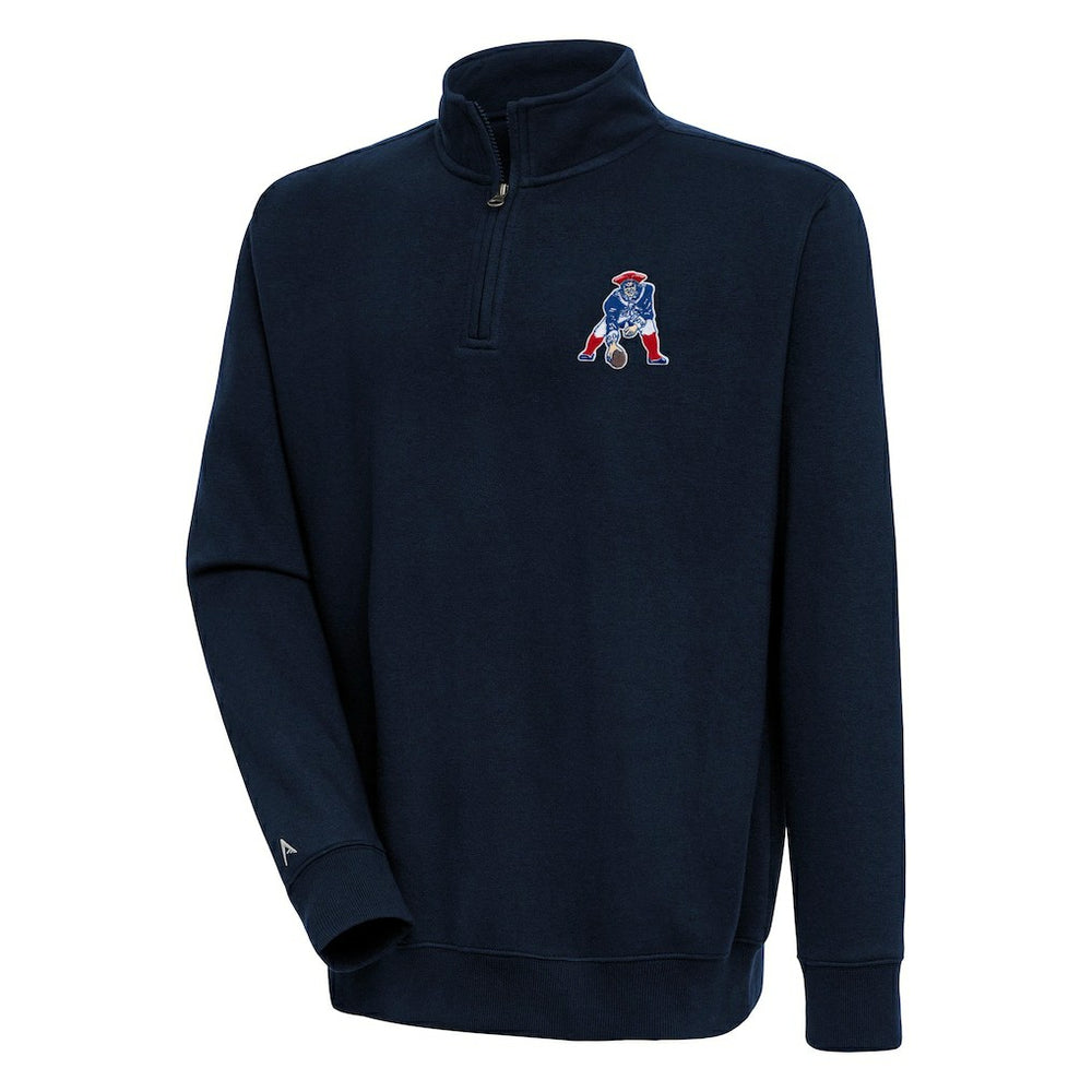 New England Patriots  Adult Throwback Logo Victory Quarter-Zip Pullover Top