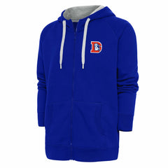 Denver Broncos  Adult Throwback Logo Victory Full-Zip Hoodie