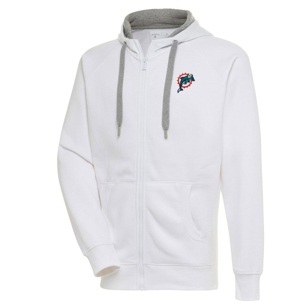 Miami Dolphins  Adult Throwback Logo Victory Full-Zip Hoodie