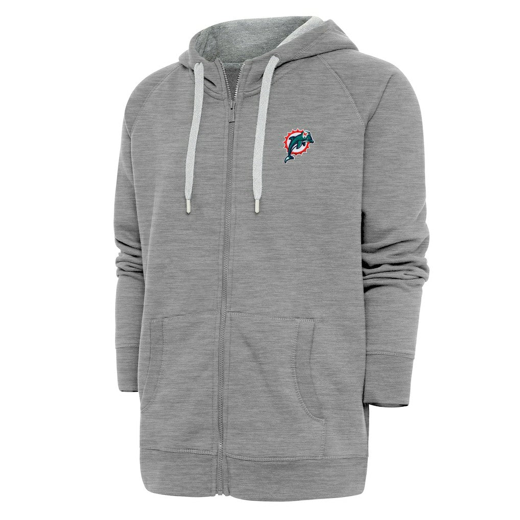 Miami Dolphins  Adult Throwback Logo Victory Full-Zip Hoodie