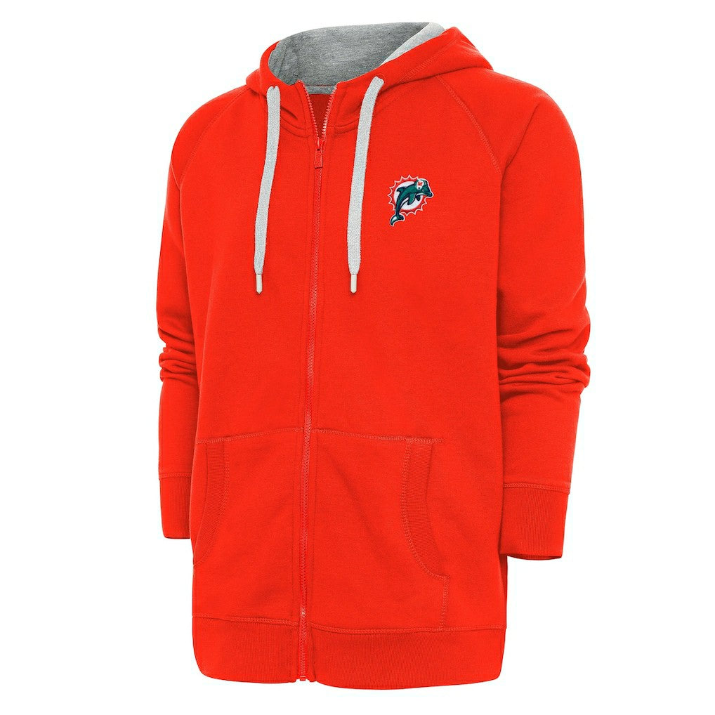 Miami Dolphins  Adult Throwback Logo Victory Full-Zip Hoodie