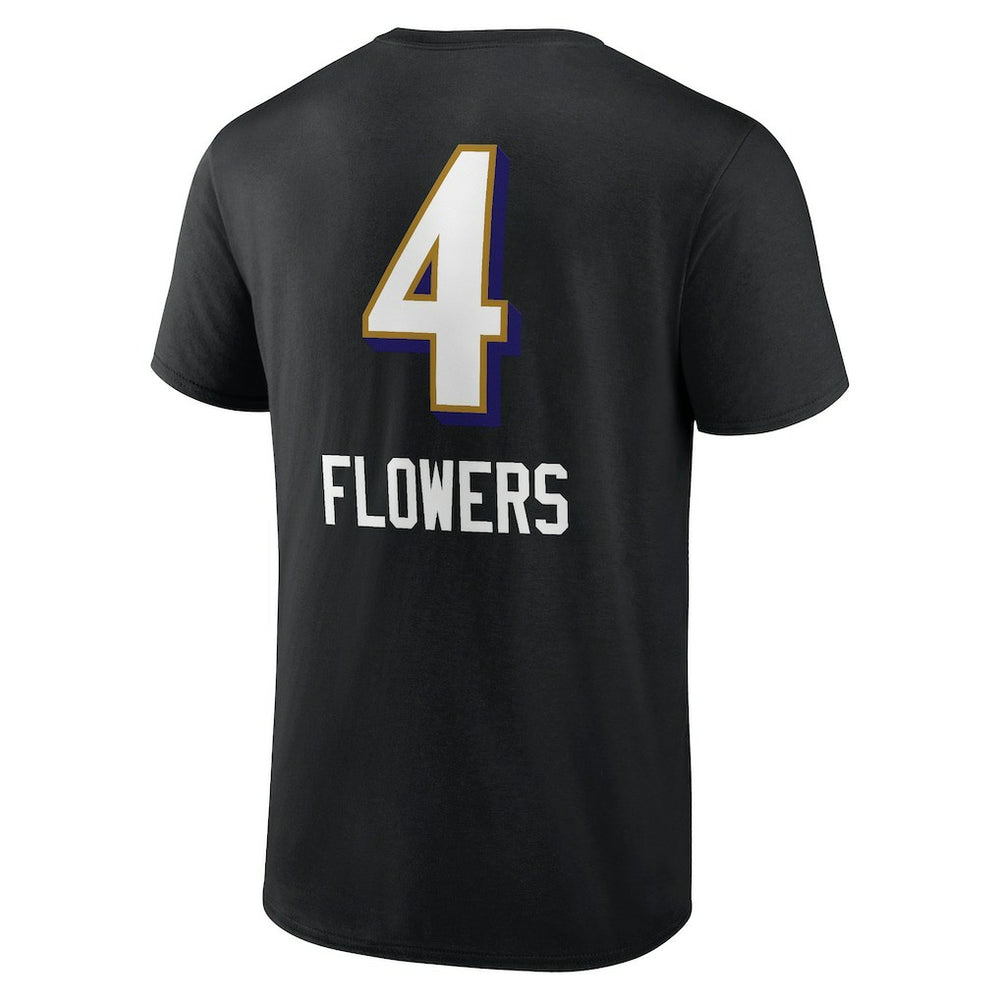 Baltimore Ravens  Zay Flowers  Team Wordmark Player Name & Number T-Shirt
