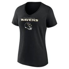 Baltimore Ravens  Zay Flowers  Women's Team Wordmark Player Name & Number V-Neck T-Shirt