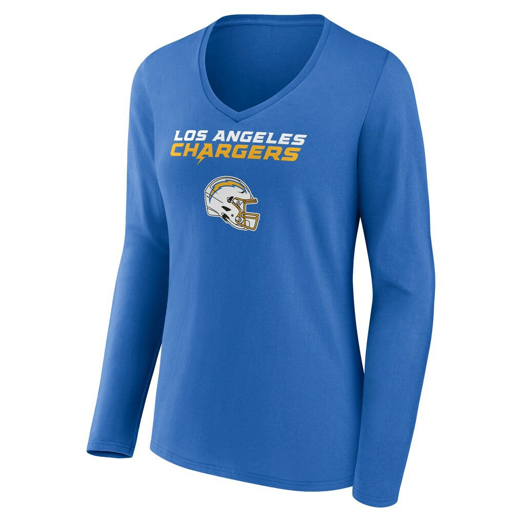 Los Angeles Chargers  Derwin James Jr.  Women's Team Wordmark Player Name & Number Long Sleeve V-Neck T-Shirt