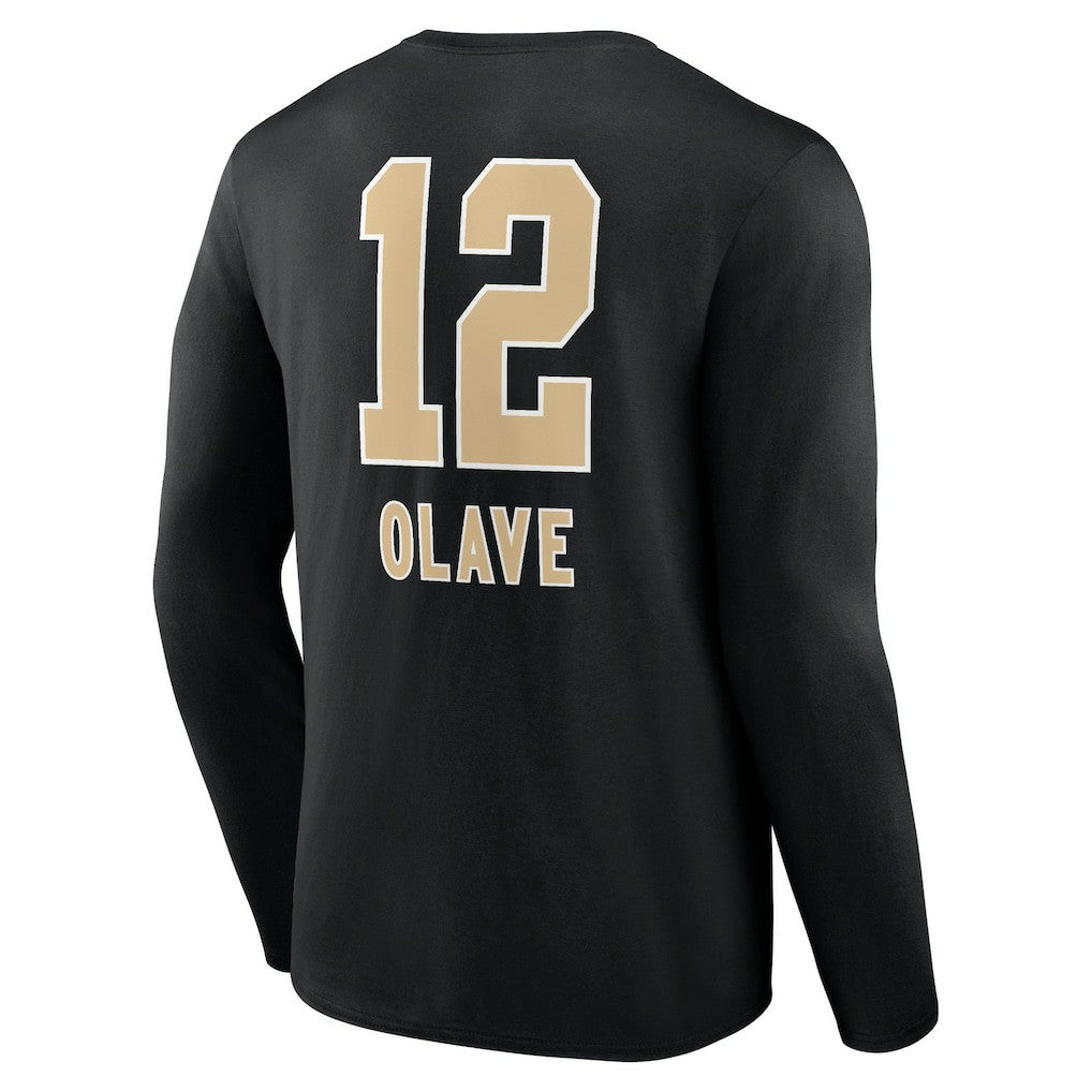 New Orleans Saints  Chris Olave  Team Wordmark Player Name & Number Long Sleeve T-Shirt