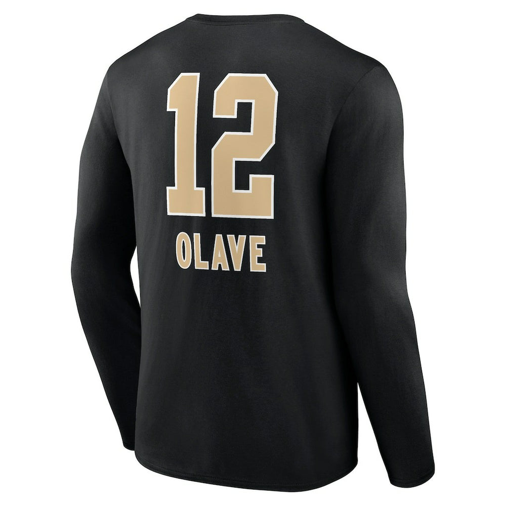 New Orleans Saints  Chris Olave  Team Wordmark Player Name & Number Long Sleeve T-Shirt