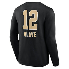 New Orleans Saints  Chris Olave  Team Wordmark Player Name & Number Long Sleeve T-Shirt