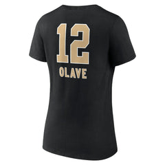 New Orleans Saints  Chris Olave  Women's Team Wordmark Player Name & Number V-Neck T-Shirt