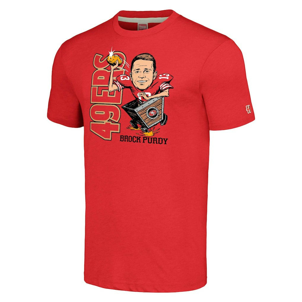 San Francisco 49ers  Brock Purdy  Homage Unisex Caricature Player Tri-Blend T-Shirt