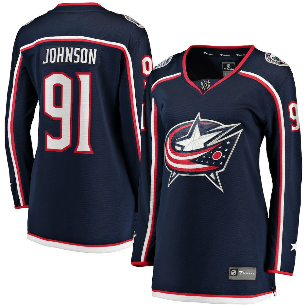 Kent Johnson Columbus Blue Jackets Fanatics Women's Home Breakaway Player Jersey Outlet